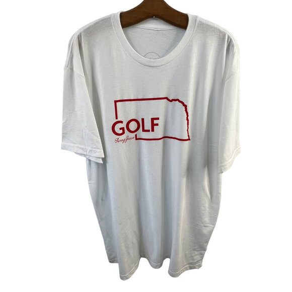 Swing Juice Golf T-Shirt Large White Red Nebraska Graphic Cotton Casual Crewneck - Picture 1 of 7